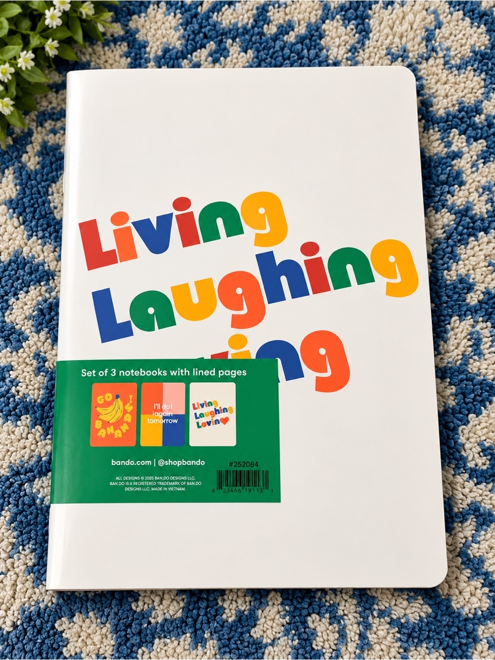Living Laughing Loving White Notebook Set